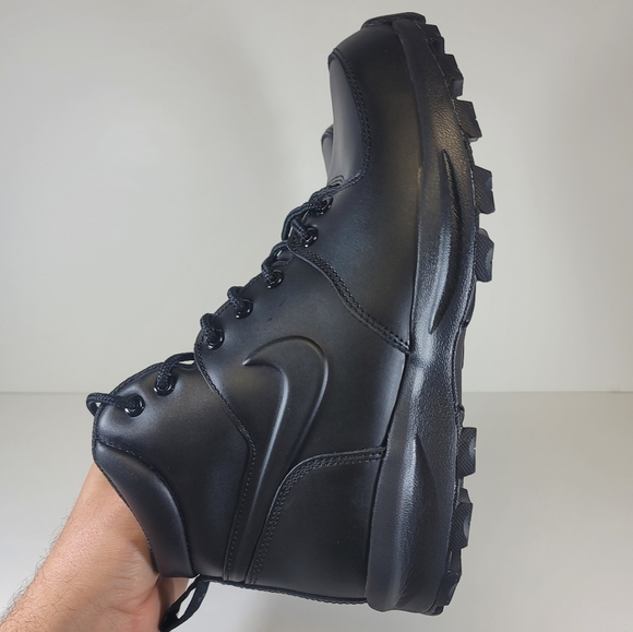 Nike Manoa Leather Boot Triple Black Water Resistant Winter Boot Mens Multi Size - Picture 6 of 10